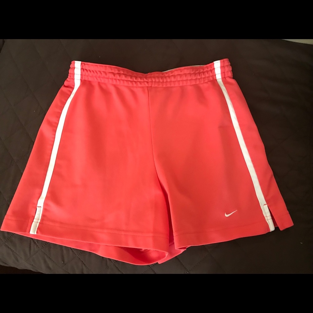 Coral/white stripe Nike Athletic Shorts Small
